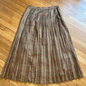 Vintage Ralph Lauren 100% Silk Houndstooth Maxi Skirt Size 12